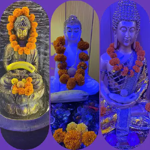 three images of budhdha